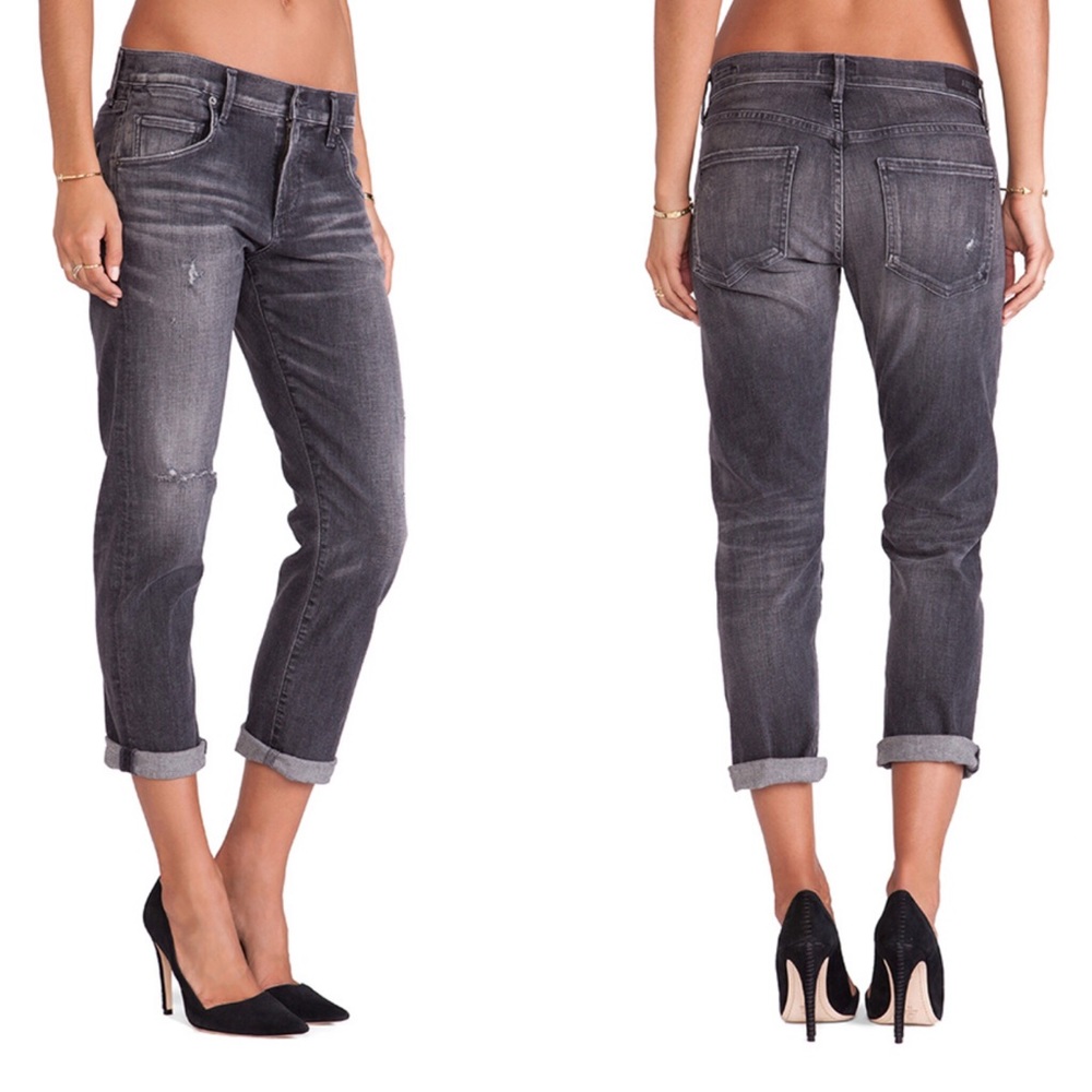 Agolde Women's Boyfriend Jeans in Dark Gray
